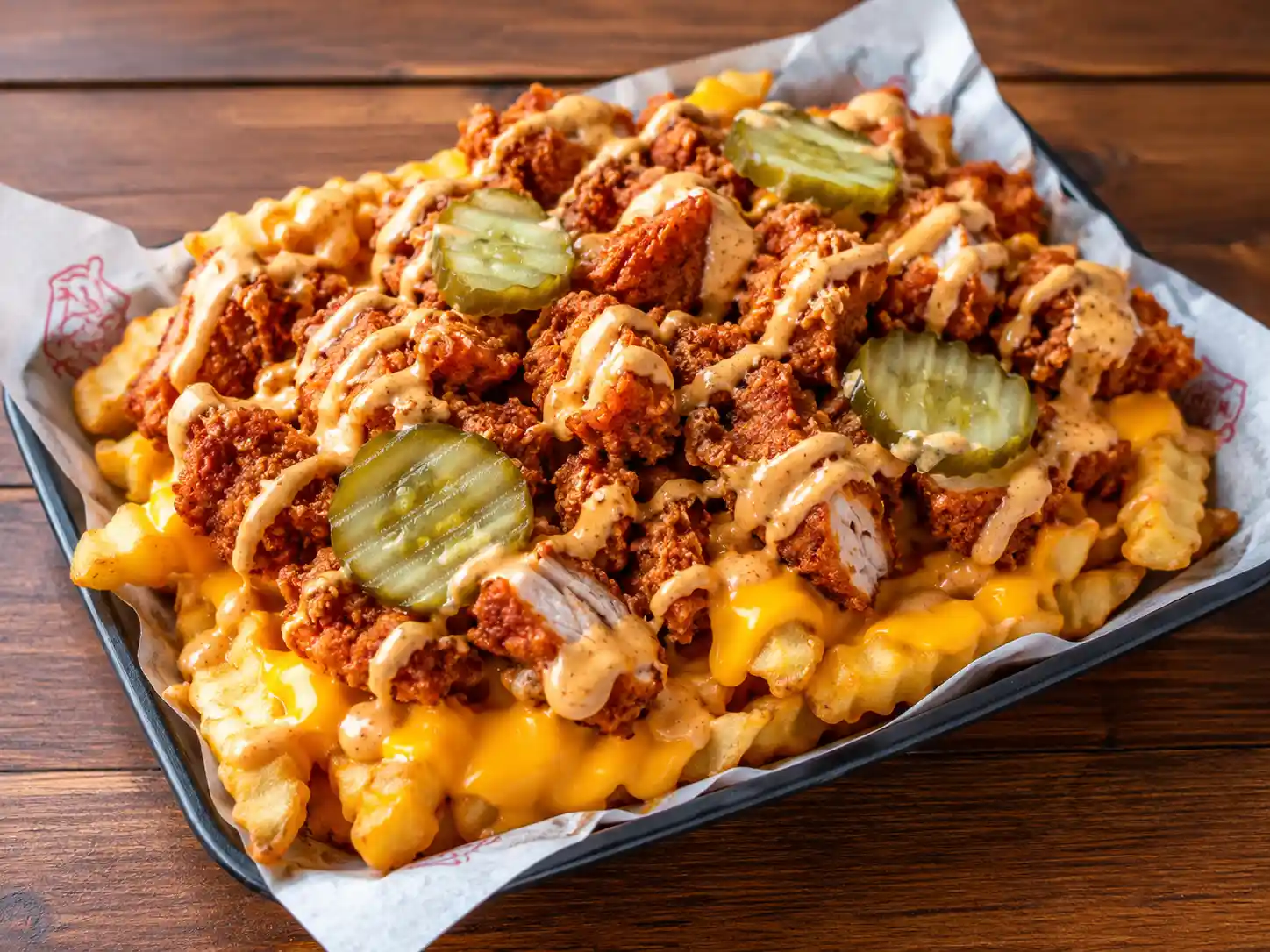 Crispy Dave's Hot Chicken style loaded fries